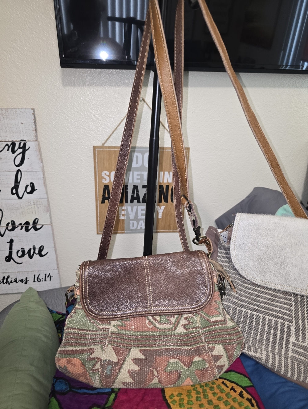 Myra Bag Bundle - (2) Boho Tapestry Shoulder Bags - Picture 2 of 14